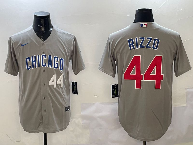 Men Chicago Cubs #44 Rizzo Grey Game 2025 Nike MLB Jersey style 1->chicago cubs->MLB Jersey